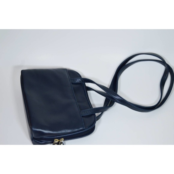 Y2K 90s navy and gold purse faux leather - Picture 2 of 4